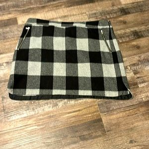 Black and Grey Plaid Skirt